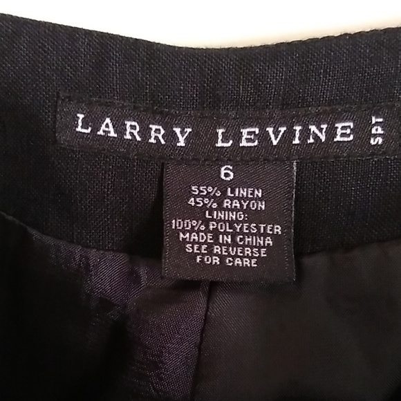 Larry Levine SPT Black Linen Embellished Capris 6 - Picture 7 of 8